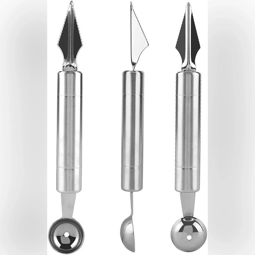 Stainless Steel Fruit Carving Knife Watermelon Melon Baller Kitchen Gadgets